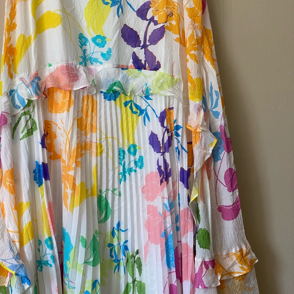 Tanya Taylor White Maxi Dress with Multicolor Floral Print - Picture 3 of 5